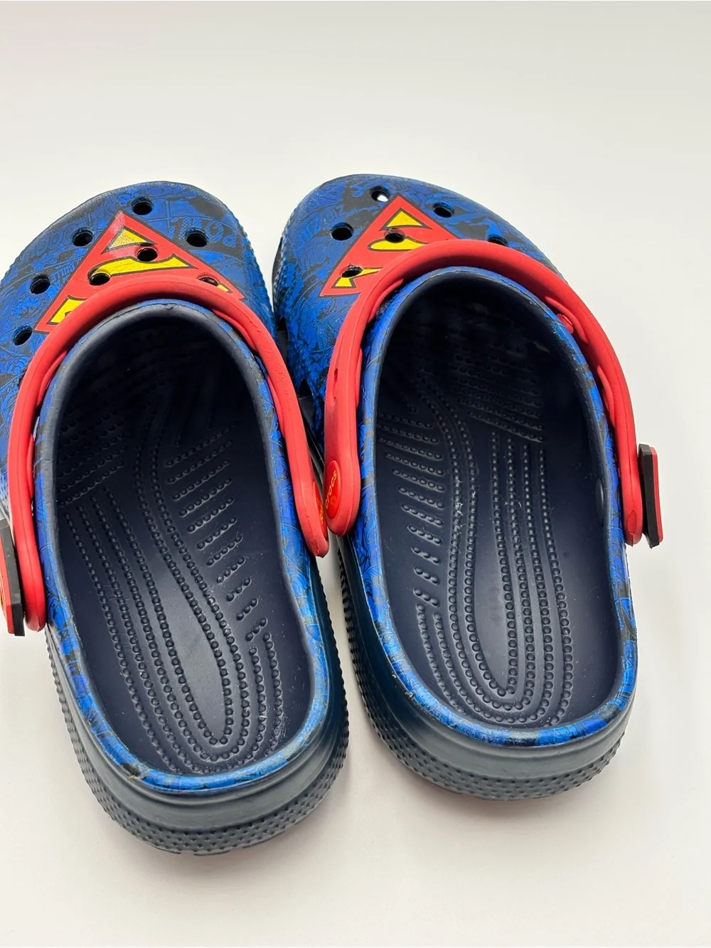 CROCS Kids Blue and Red Superman Clog Sandals J 1